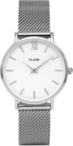 Cluse Minuit Mesh White Silver CL30009