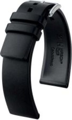 Czarny pasek kauczukowy 18 mm HIRSCH Pure 40438850-2-18 XL