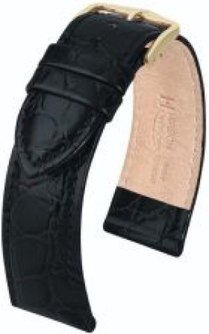 Czarny pasek sk&oacute;rzany 11 mm HIRSCH Crocograin 12302850-1-11 M