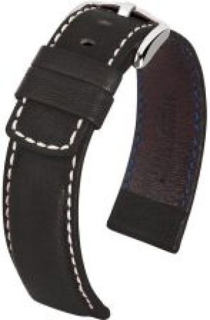 Czarny pasek skórzany 24 mm HIRSCH Mariner 14502150-2-24 L