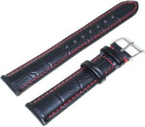 Czarny sk&oacute;rzany pasek do zegarka Tekla 18 mm K12.18