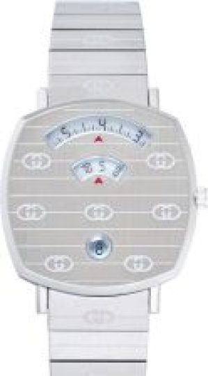Gucci Grip 38mm Stainless Steel GG Engraved Watch