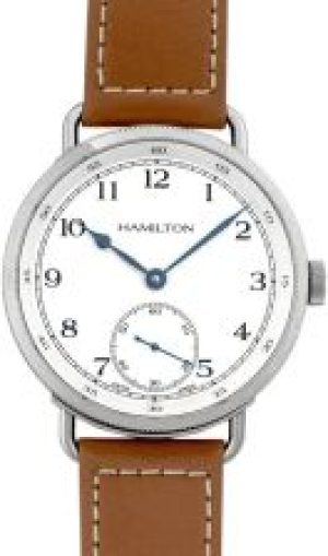 Hamilton Navy Pioneer Automatic White Dial Tan Lea