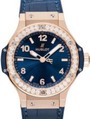 Hublot Big Bang Gold Blue Diamonds Quartz Dial 18K