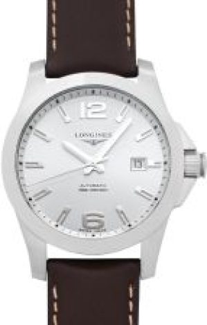 Longines Conquest Automatic Silver Dial Brown Leather Strap L37774765
