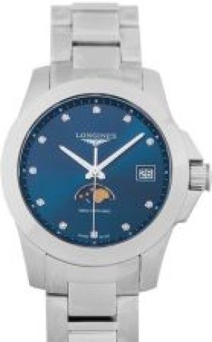 Longines Conquest Quartz Blue Dial Diamond Hour Ma