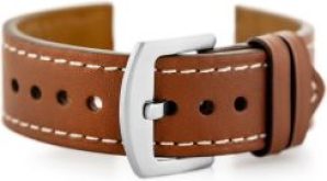 Pacific Pasek sk&oacute;rzany do zegarka W81 &ndash; jasny brąz &ndash; 22mm