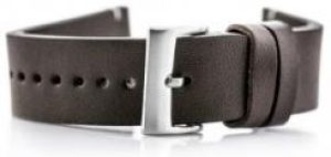 Pasek Sk&oacute;rzany Do Zegarka W118 Ciemny Brąz 22Mm