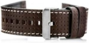Pasek Sk&oacute;rzany Do Zegarka W40 Brązowy/Czarny 22Mm