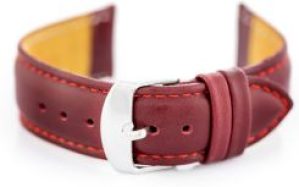 Pasek sk&oacute;rzany do zegarka W83L bordowy 20mm