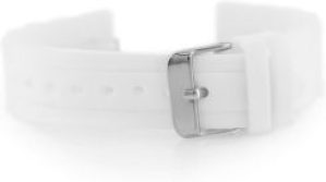 Tayma Pasek gumowy do zegarka 904W – karbowany – 20mm – Biały (Biały)