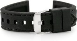 Tayma Pasek gumowy do zegarka – przeszywany czarny 18mm (TAYMA10367)