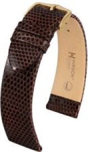 Brązowy pasek skórzany 13 mm HIRSCH Lizard 01766110-1-13 M
