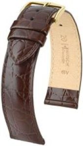 Brązowy pasek skórzany 14 mm HIRSCH Crocograin 12302810-1-14 M