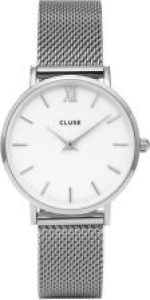 Cluse Minuit Mesh White Silver CL30009