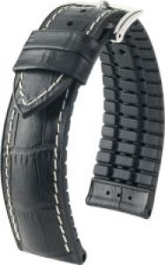 Czarny pasek skórzany 20 mm HIRSCH George 0925128050-2-20 (L)