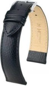 Czarny pasek skórzany 26 mm HIRSCH Kansas 01502150-2-26 (M)