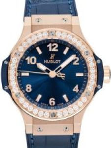 Hublot Big Bang Gold Blue Diamonds Quartz Dial 18K