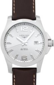Longines Conquest Automatic Silver Dial Brown Leather Strap L37774765