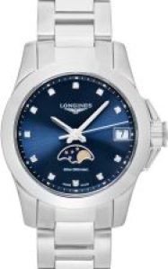 Longines Conquest Quartz Blue Dial Diamond Hour Ma