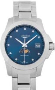 Longines Conquest Quartz Blue Dial Diamond Hour Ma