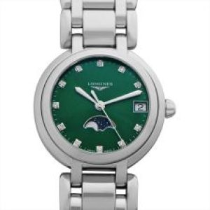 Longines PrimaLuna Quartz Green Dial Stainless Ste
