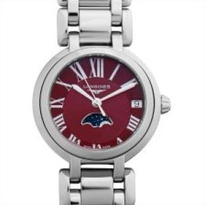 Longines PrimaLuna Quartz Red Dial Stainless Steel