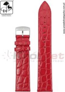 Pasek H0117/06/20 czerwony imitacja krokodyla