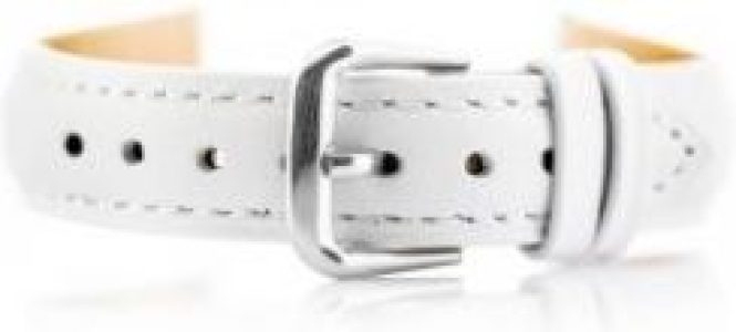 Pasek Skórzany Do Zegarka W94 Biały 14Mm