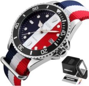 SKMEI 9133 nylon DATOWNIK trio czerwień biel