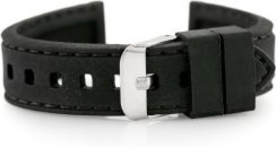 Tayma Pasek gumowy do zegarka – przeszywany czarny 18mm (TAYMA10367)