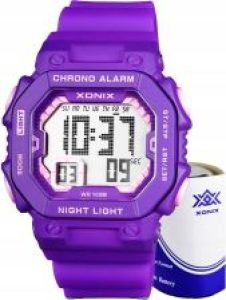 Xonix Zegarek Dziecięcy Sportowy Kwadratowy Fiolet WR100M
